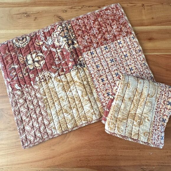 Linden Street Westgrove Burnt Henna Quilted Patchwork Standard Pillow Sham Set - Picture 2 of 8